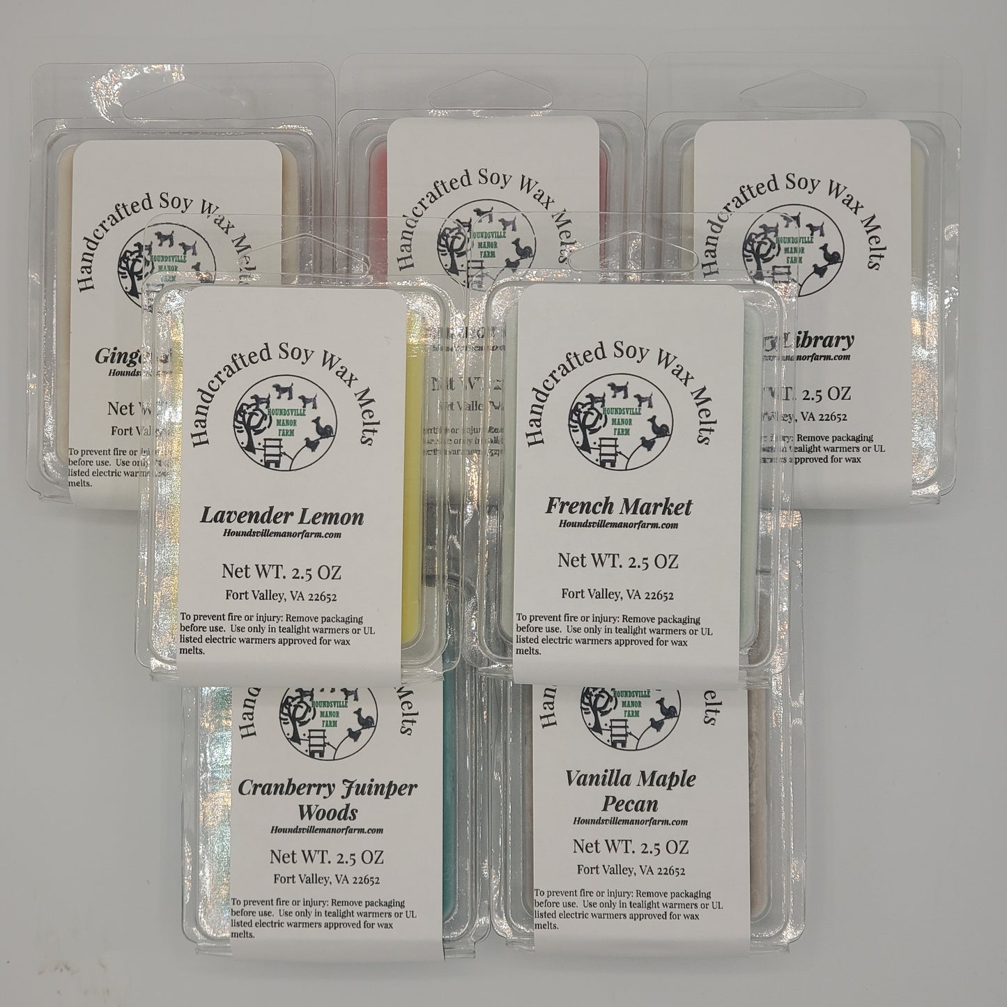 2.5 oz 100% Soy Wax Melts.