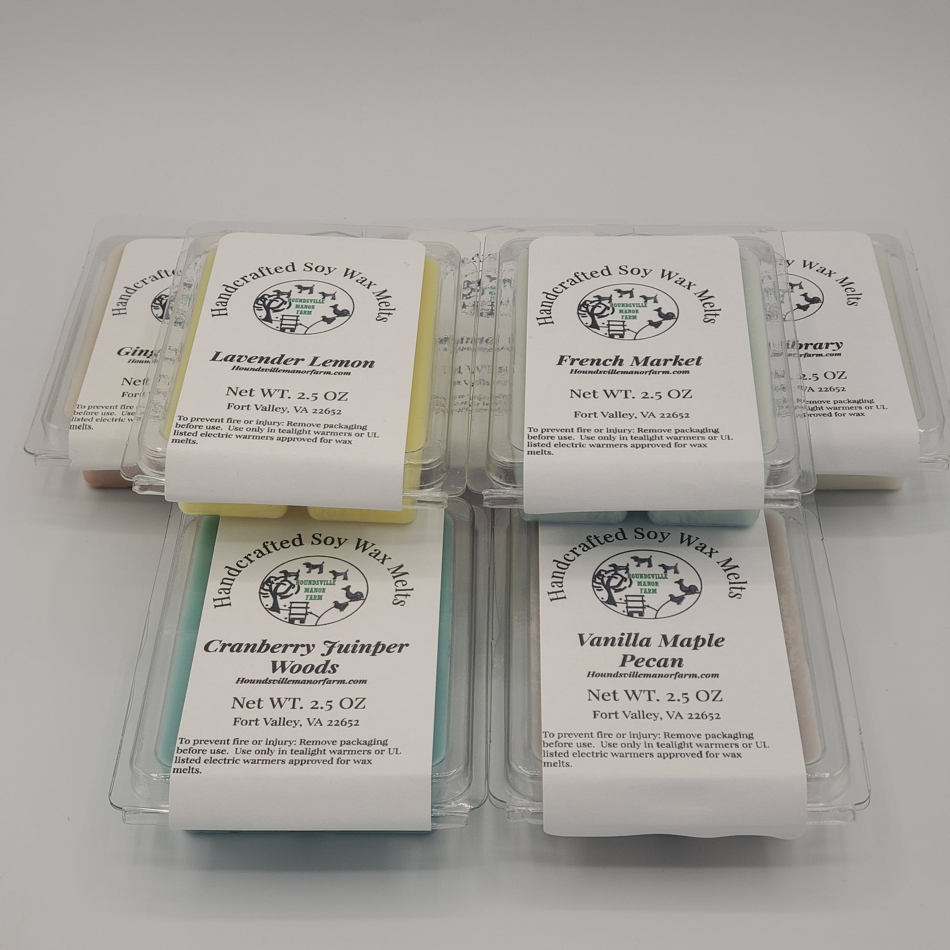 Wax Melts are made with 100% Soy wax.