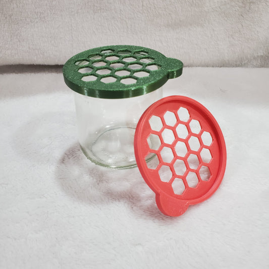 Upcycled Oui Jar Lids: Honeycomb Propagator & Organizer